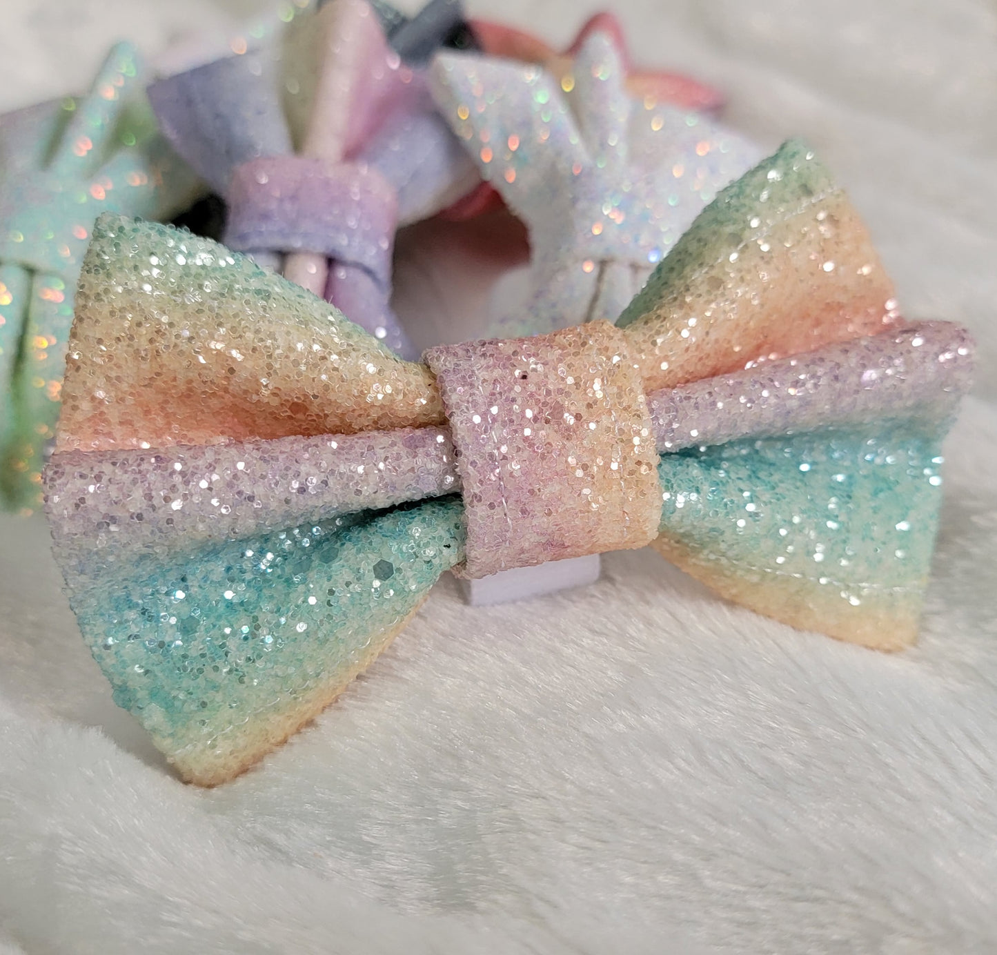 Winter Pastel Glitter Bows