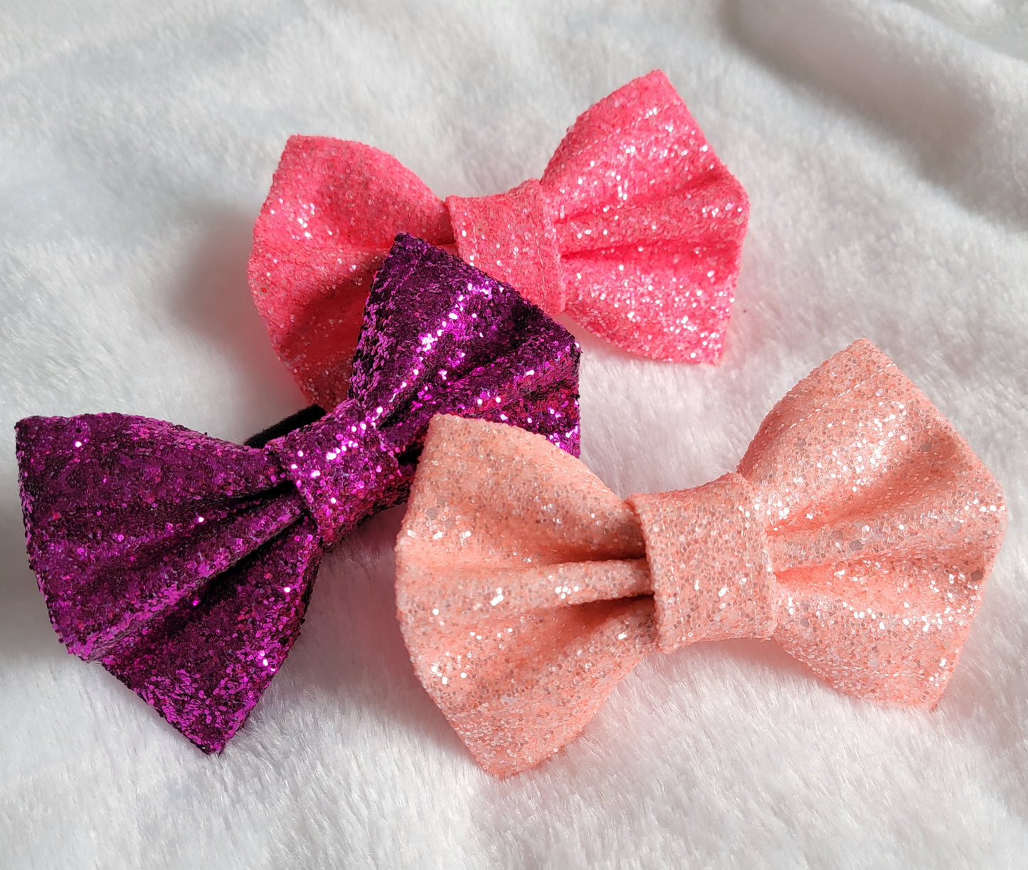 Flamingo Pink Glitter Bow