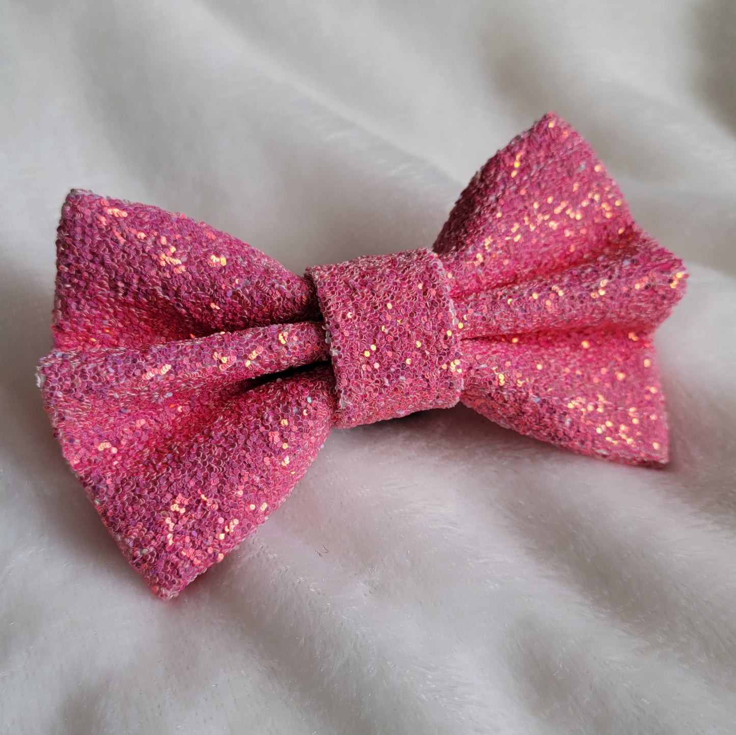 Warm Rose Glitter Bow