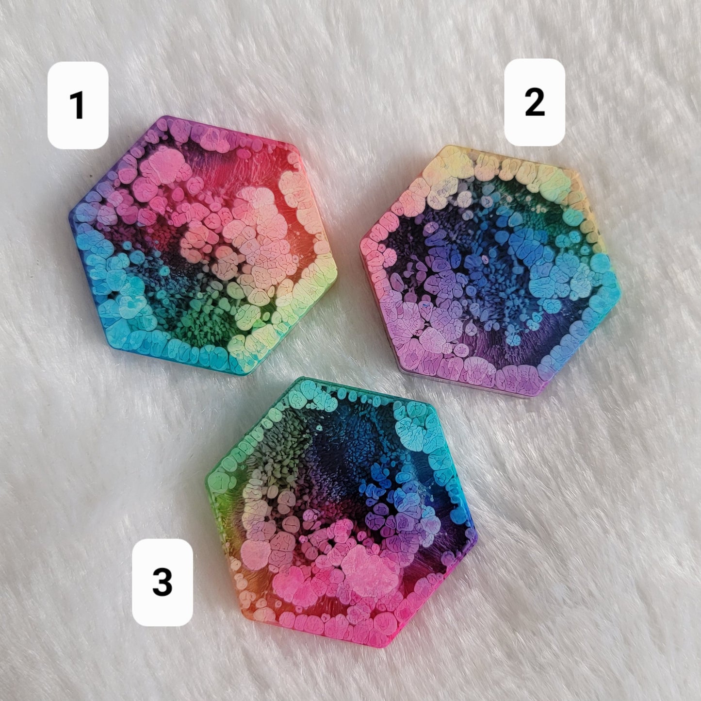 Rainbow Ink medium hexagons