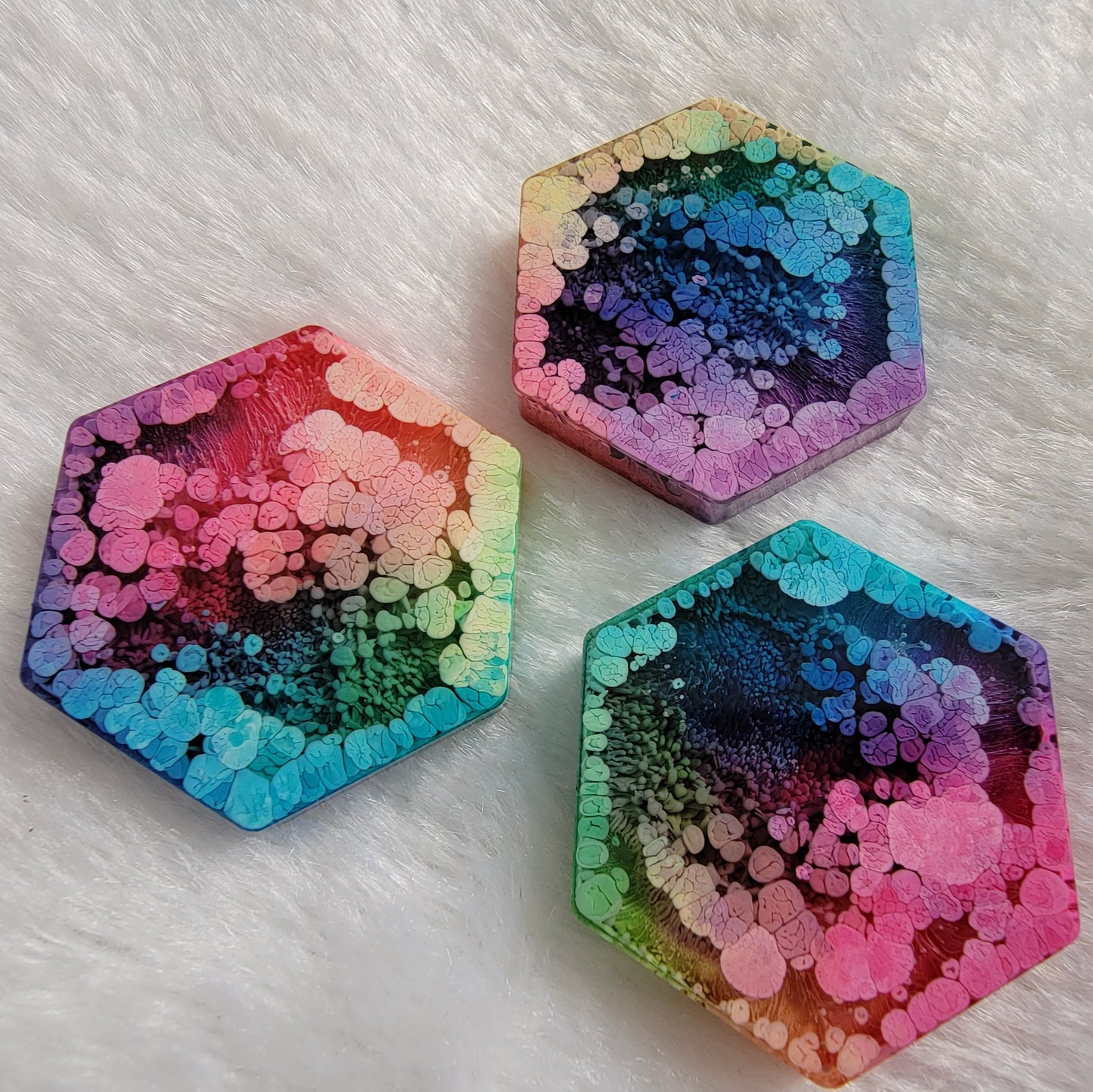 Rainbow Ink medium hexagons