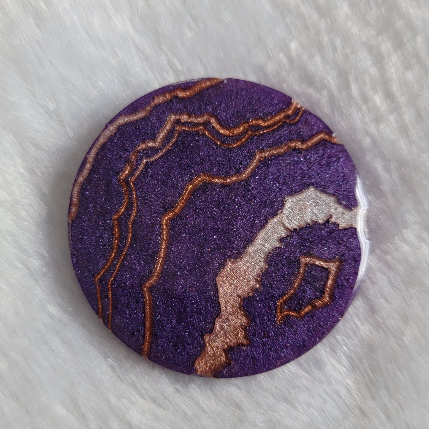 Purple geode style epoxy resin piece.