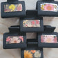 Six black 2-inch claw clips with open spaces that are filled with pressed flowers and foliage and gold flakes cast in resin.