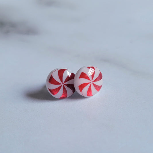 Candy Swirl Resin Post Earrings