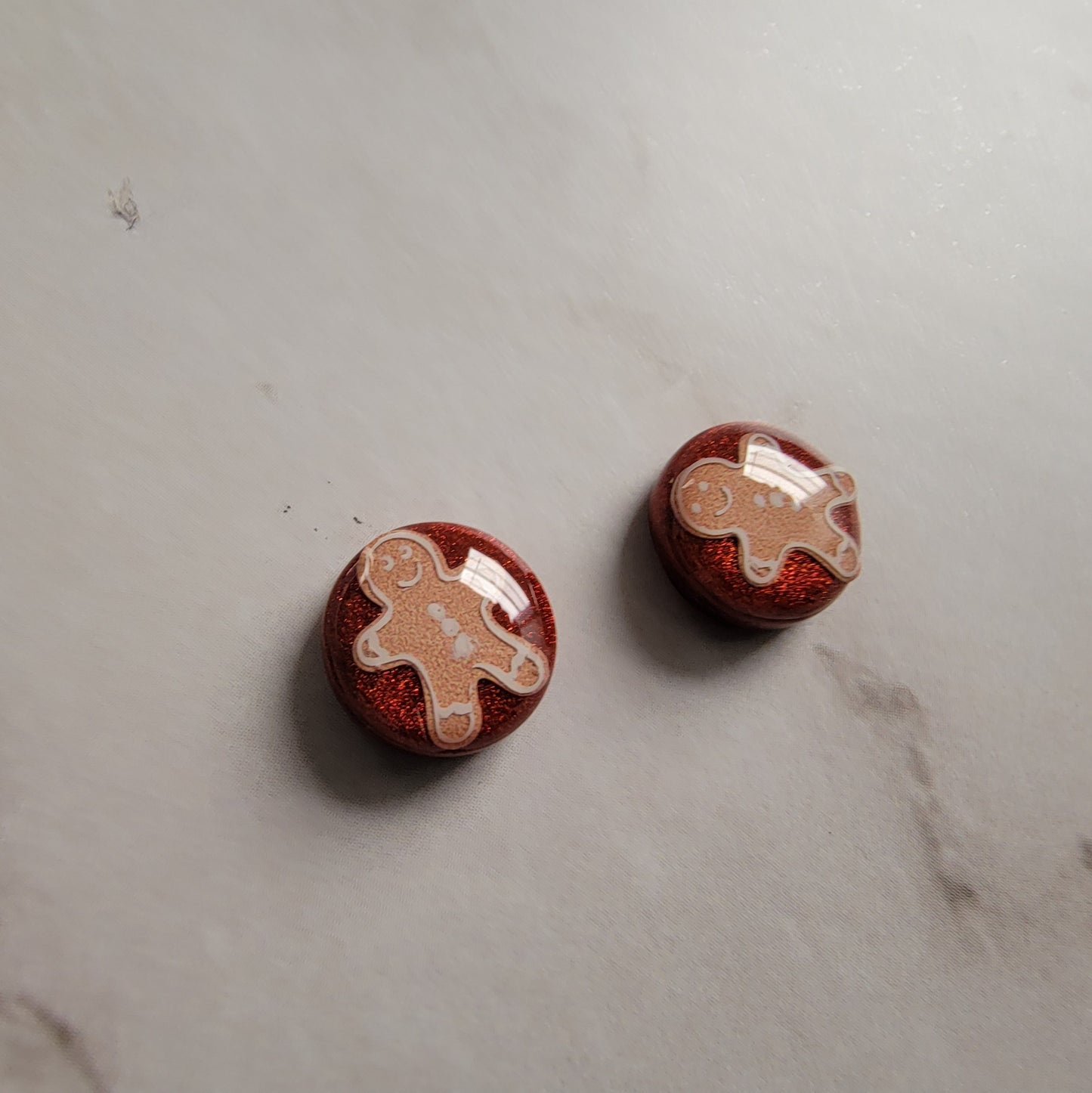 Gingerbread Resin Post Earrings
