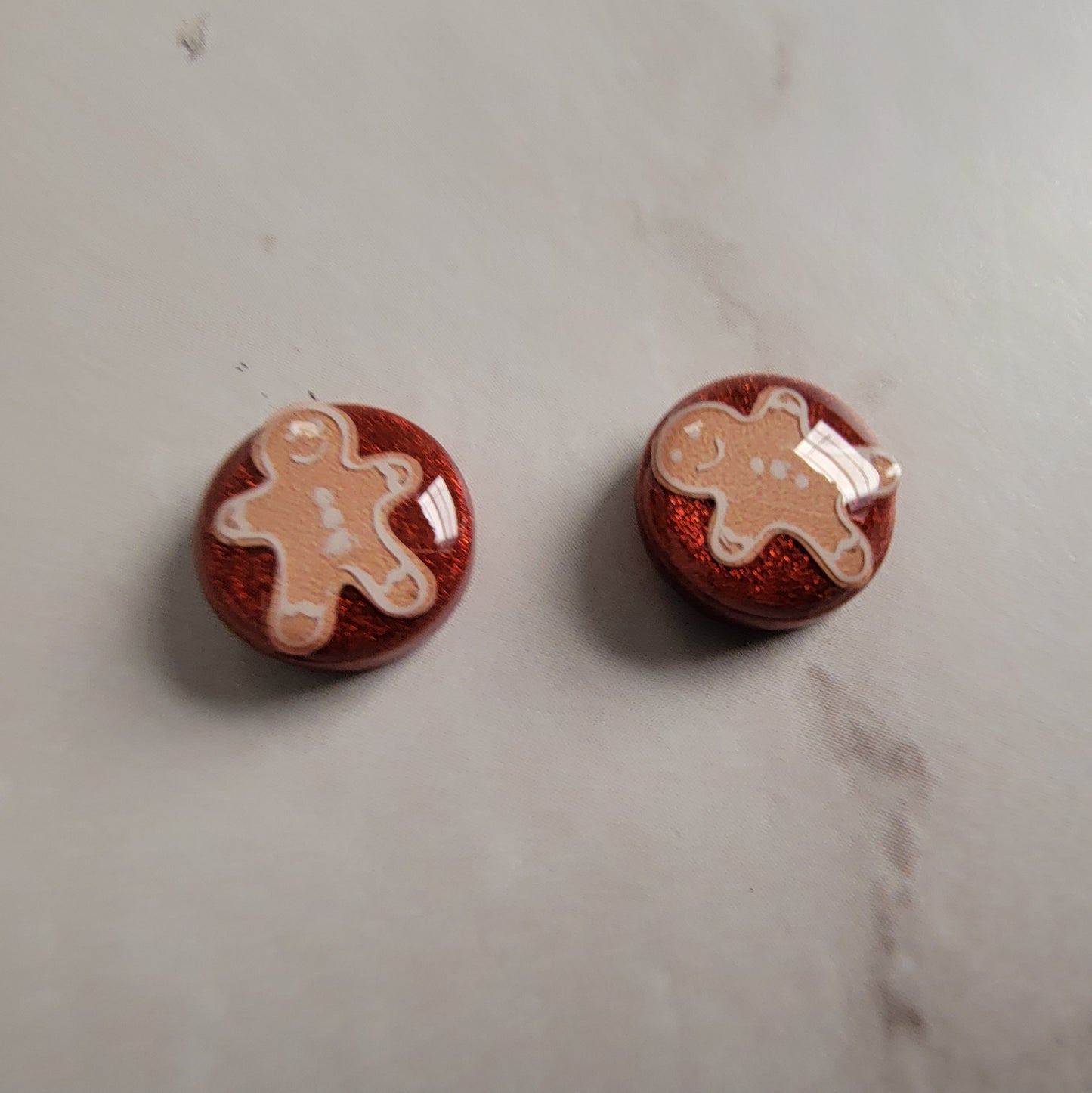 Gingerbread Resin Post Earrings