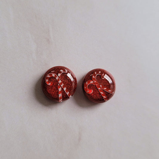 Candy Canes Resin Post Earrings