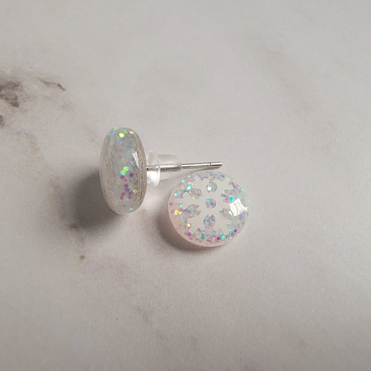 Snowflake Resin Post Earrings