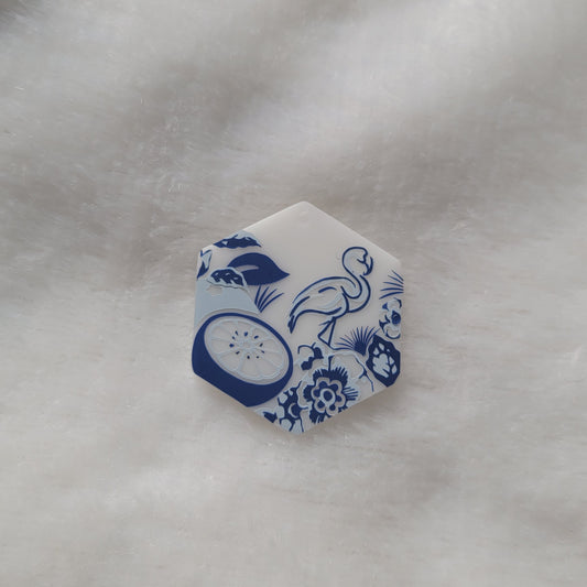 Flamingo in delft blue