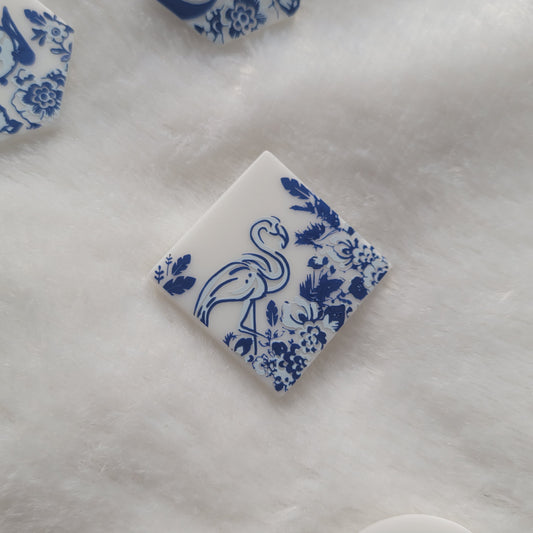 Flamingo in delft blue