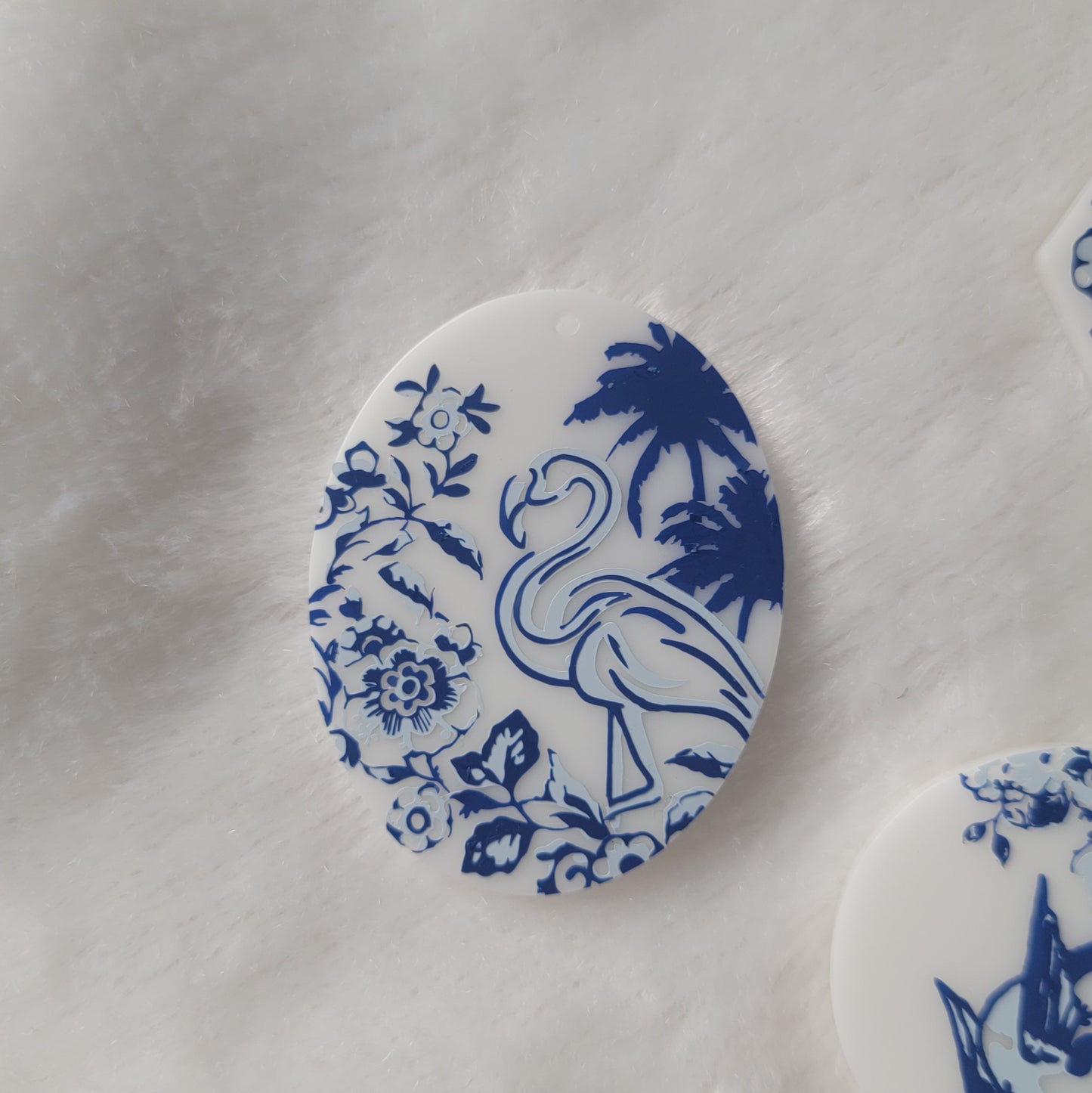 Flamingo in delft blue
