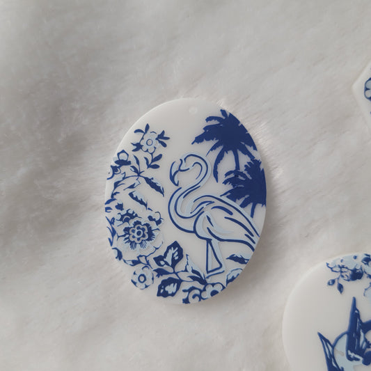 Flamingo in delft blue