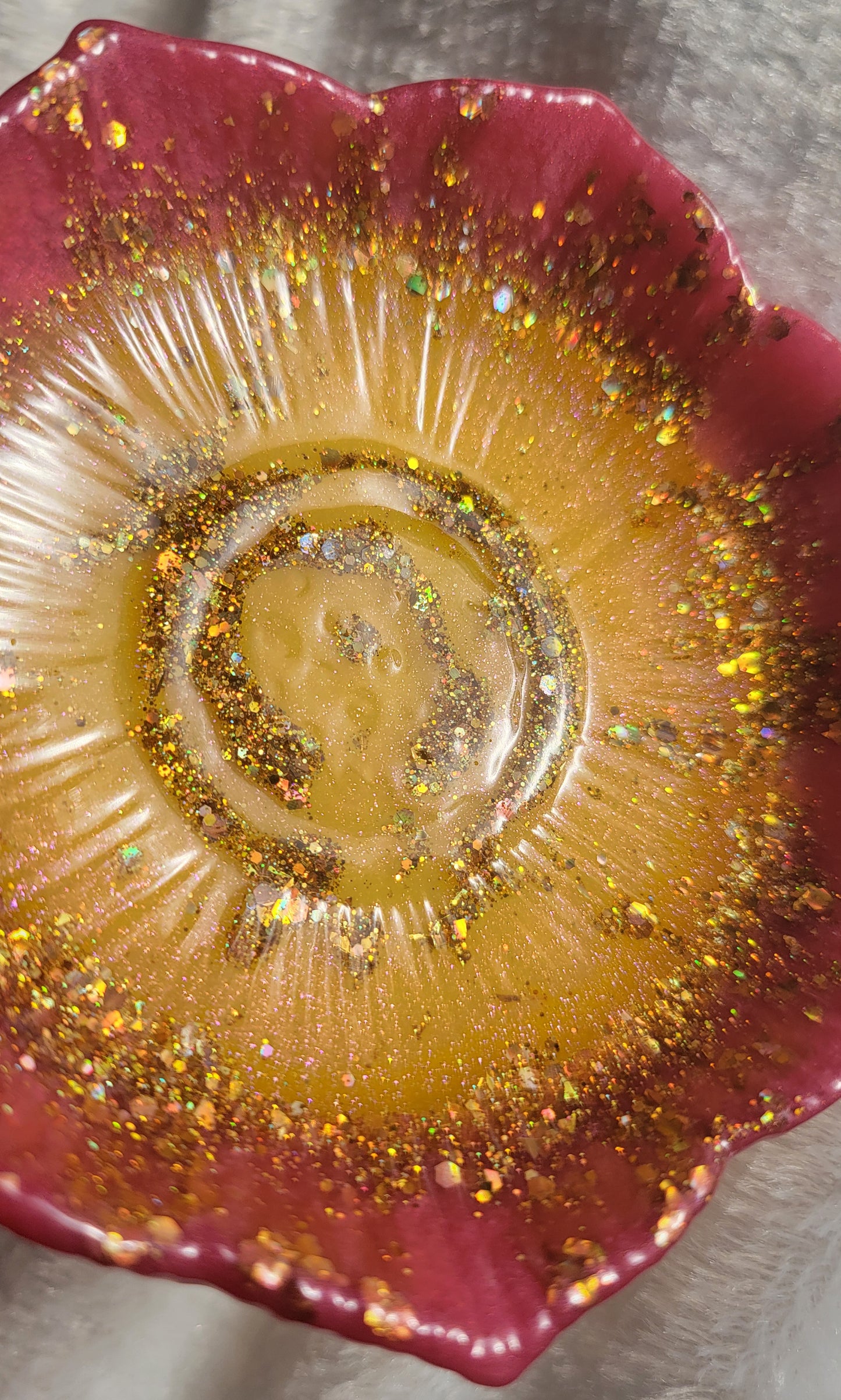 Pink Marigold Lotus Blossom Dish