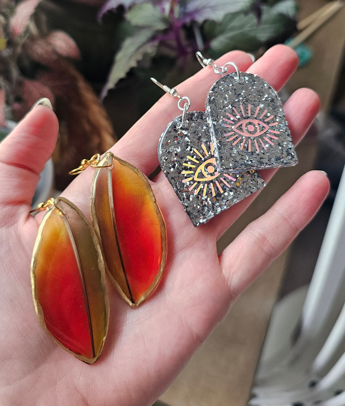 Reserved - Earrings & Plant Charms