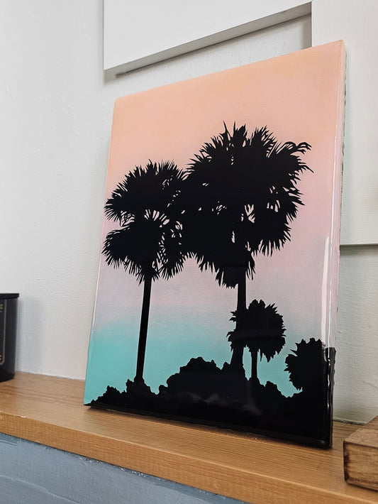 Sunset Palms 9x12"