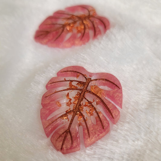 Rose Gold Monstera Leaves