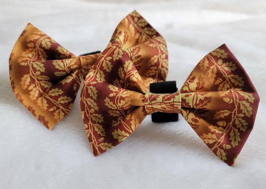 Fall Leaves Striped Bows