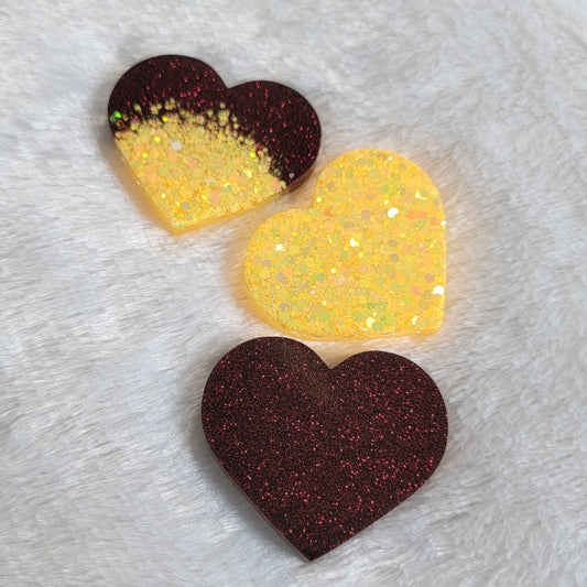 Red & Yellow Glitter Hearts