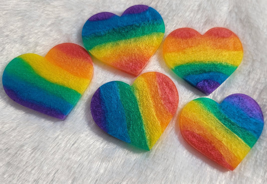 Rainbow Stripe Hearts