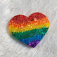 Rainbow Glitter Stripe Hearts