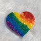 Rainbow Glitter Stripe Hearts