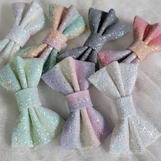 Winter Pastel Glitter Bows