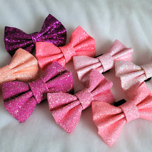 Valentine's Pink Glitter Bows